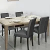 Lot de 4 chaises capitonnées en velours gris pieds noirs