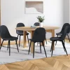 Lot de 6 chaises confortables en velours gris foncé