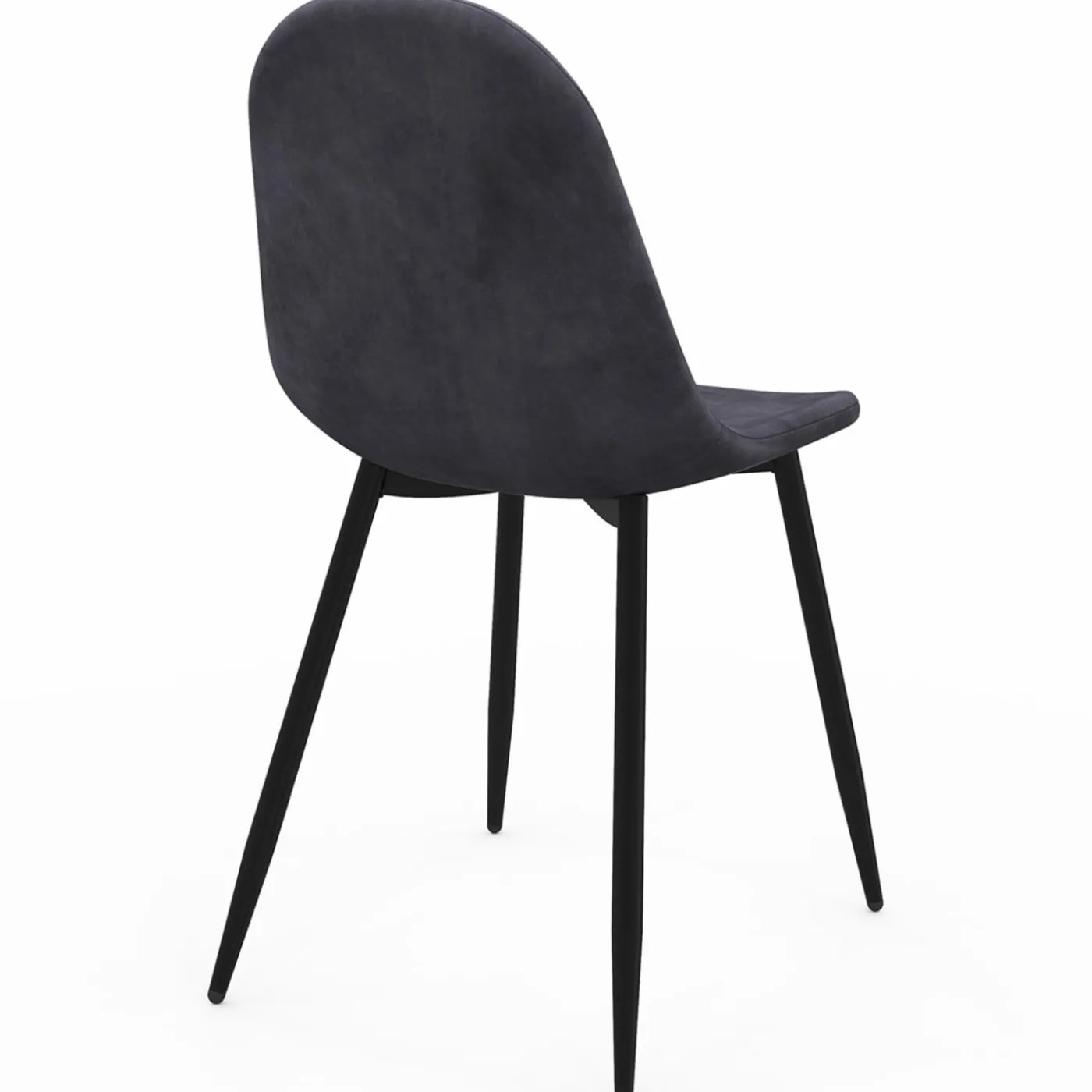 Lot de 6 chaises confortables en velours gris foncé