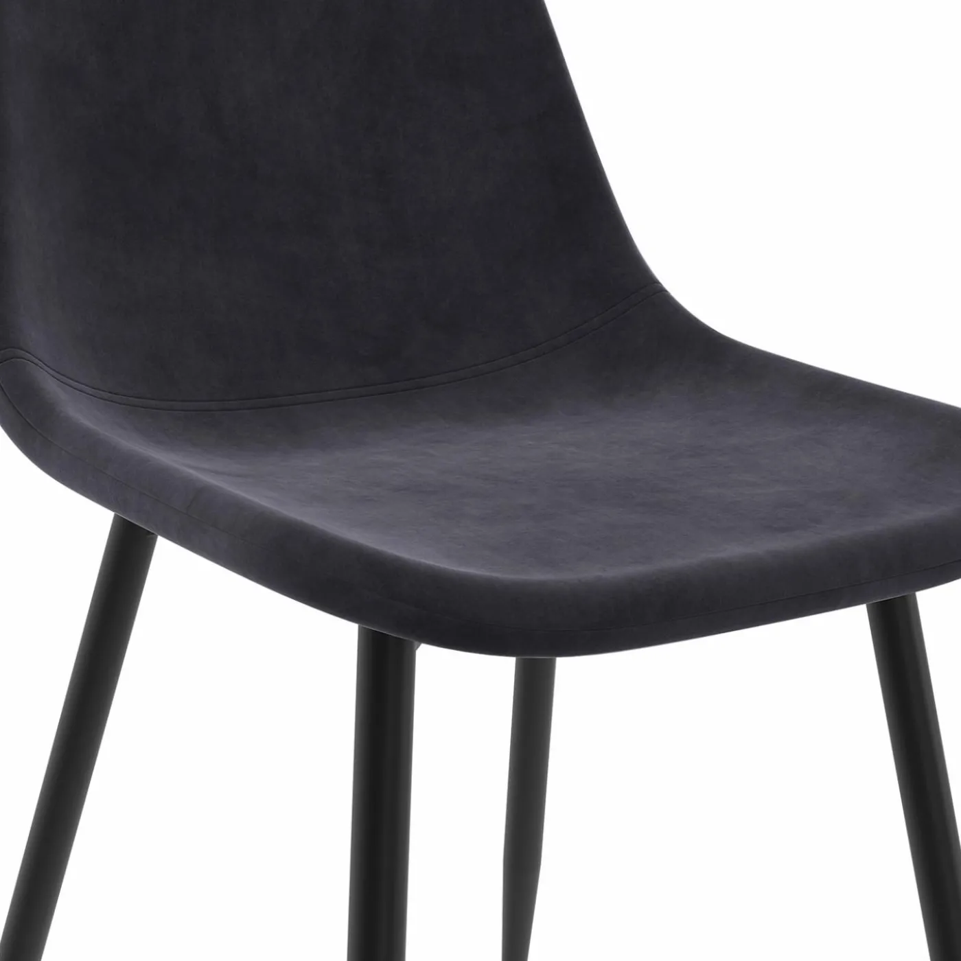 Lot de 6 chaises confortables en velours gris foncé