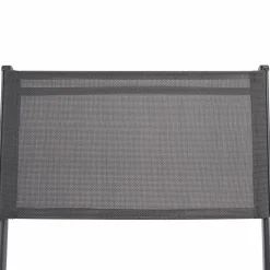Lot de 4 chaises de jardin pliantes grises en acier et textilène