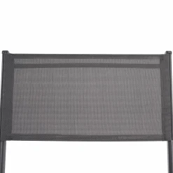 Lot de 6 chaises de jardin pliantes gris anthracite en métal et textilène