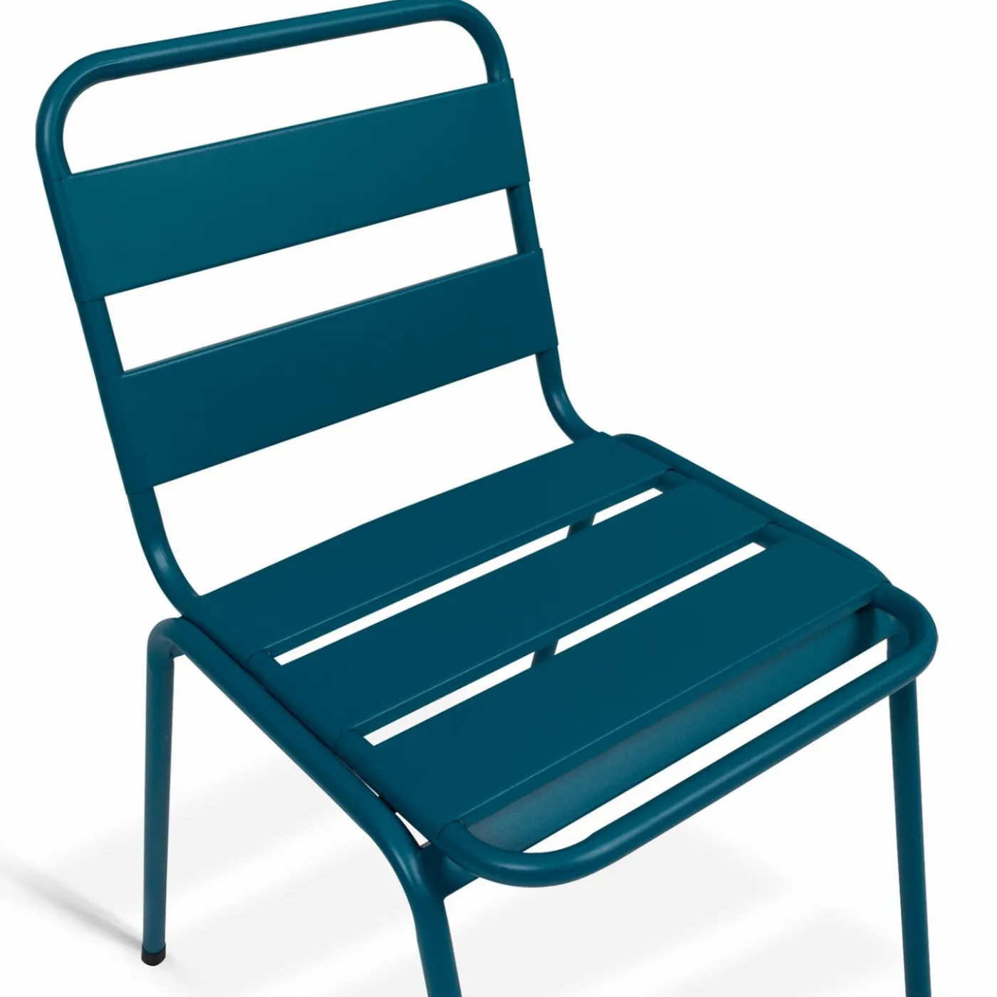 Lot de 6 chaises de jardin empilables en acier gris anthracite, noir et bleu