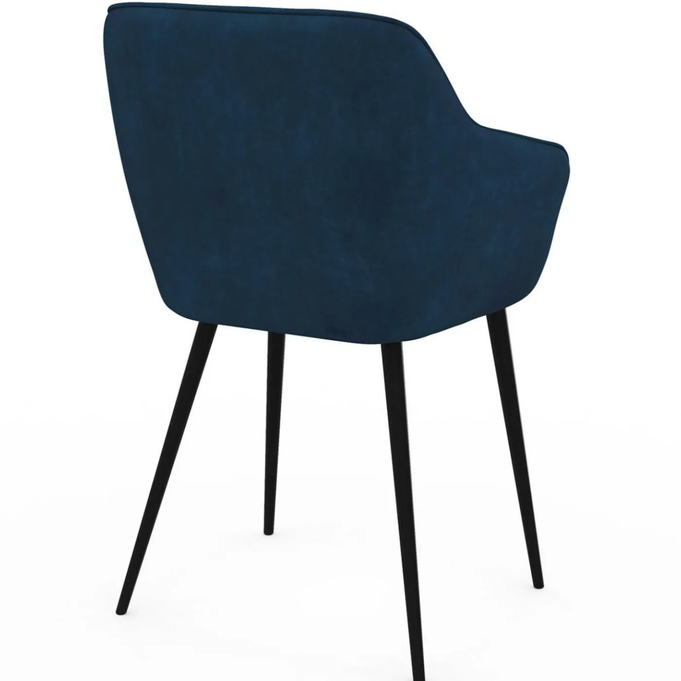 Lot de 2 chaises de salle à manger, fauteuils de table capitonnés LYA velours bleu canard