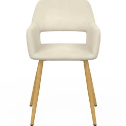 Lot de 2 chaises de salle à manger, fauteuils de table en velours beige