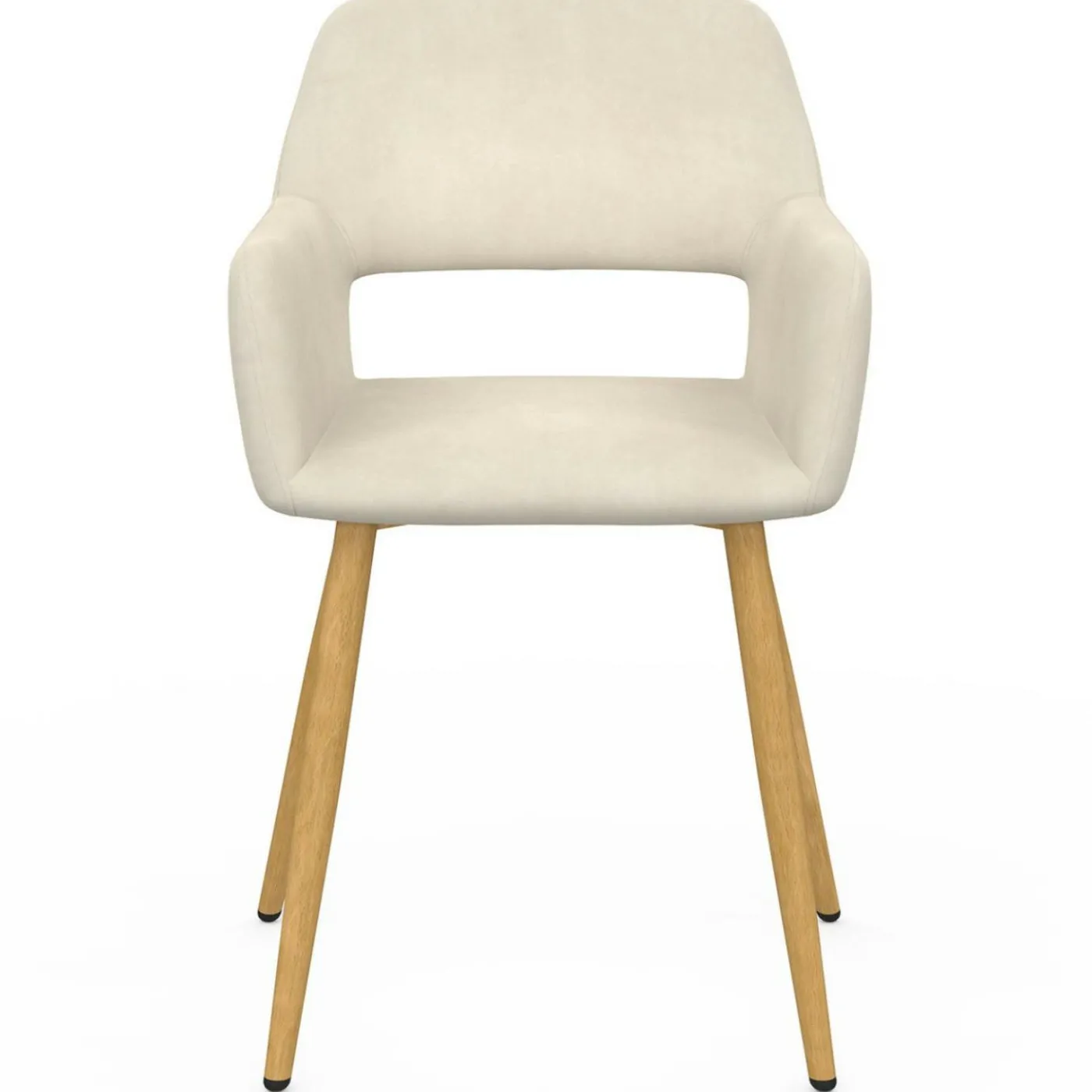 Lot de 2 chaises de salle à manger, fauteuils de table en velours beige