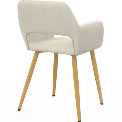 Lot de 2 chaises de salle à manger, fauteuils de table en velours beige