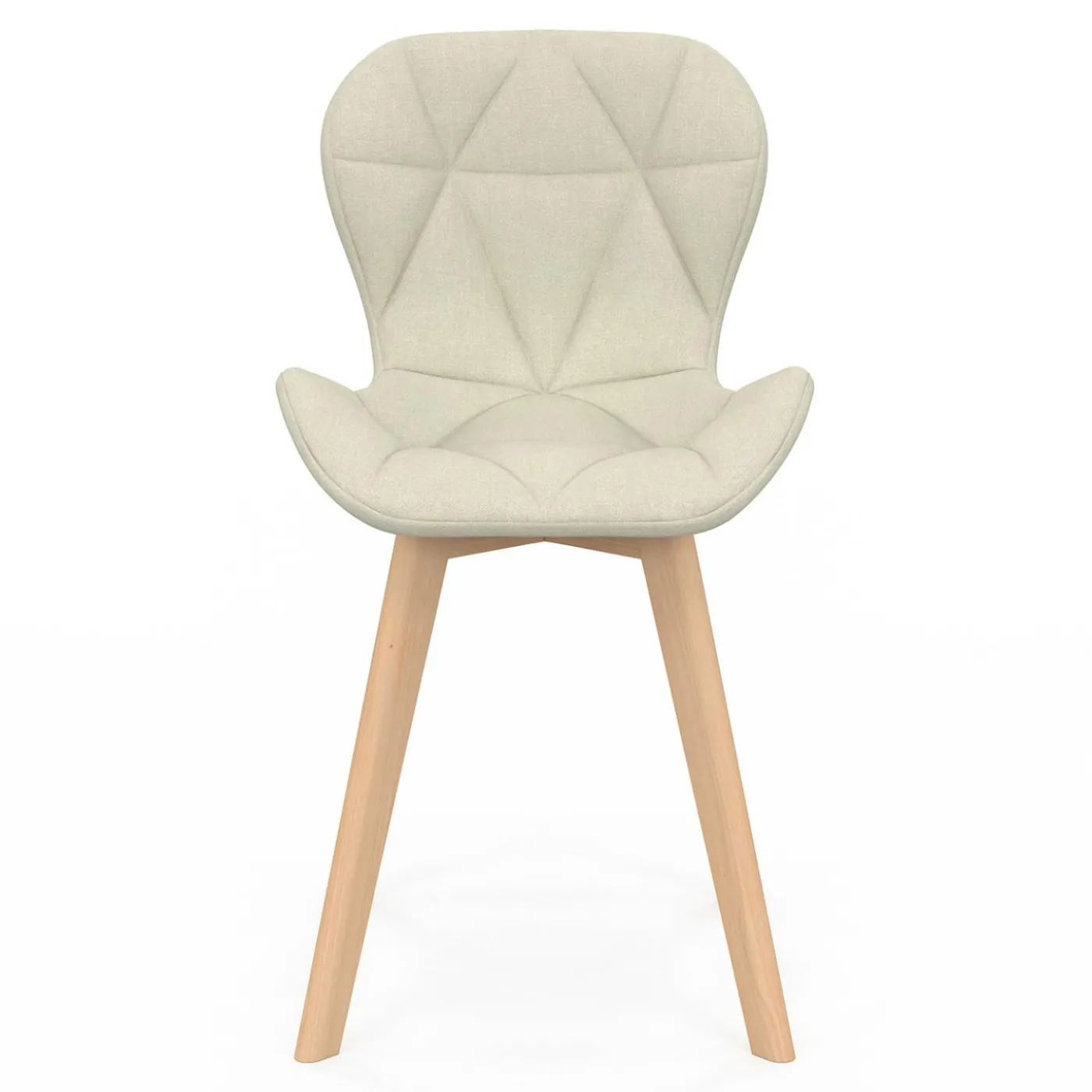 Lot de 4 chaises en tissu beige design pour salle à manger