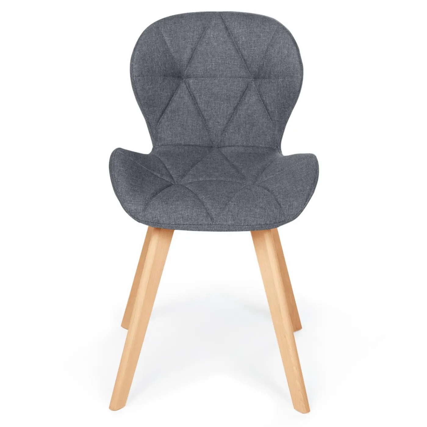 Lot de 4 chaises en tissu gris foncé design pour salle à manger