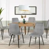 Lot de 6 chaises en velours gris clair matelassé