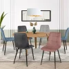 Lot de 6 chaises en velours couleur pastel bleu, rose et gris matelassées