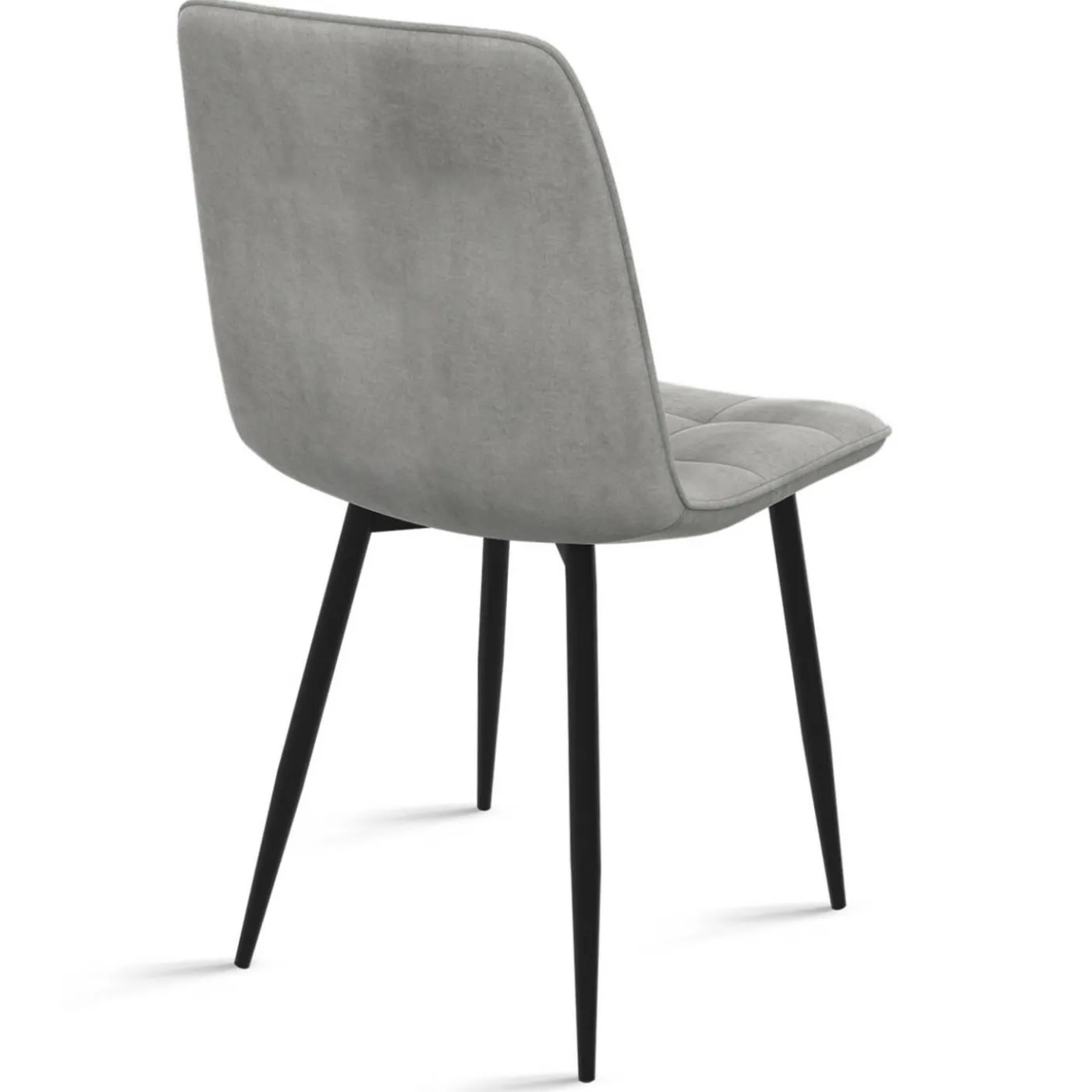 Lot de 6 chaises en velours couleur pastel bleu, rose et gris matelassées