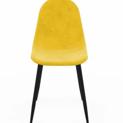 Lot de 6 chaises en velours mix color bleu x2, jaune, gris clair et gris foncé x2