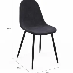 Lot de 6 chaises en velours mix color bleu x2, jaune, gris clair et gris foncé x2