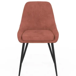 Lot de 4 chaises en velours terracotta avec accoudoirs