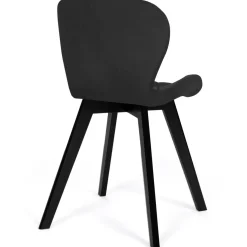 Lot de 4 chaises en velours noir pieds noirs