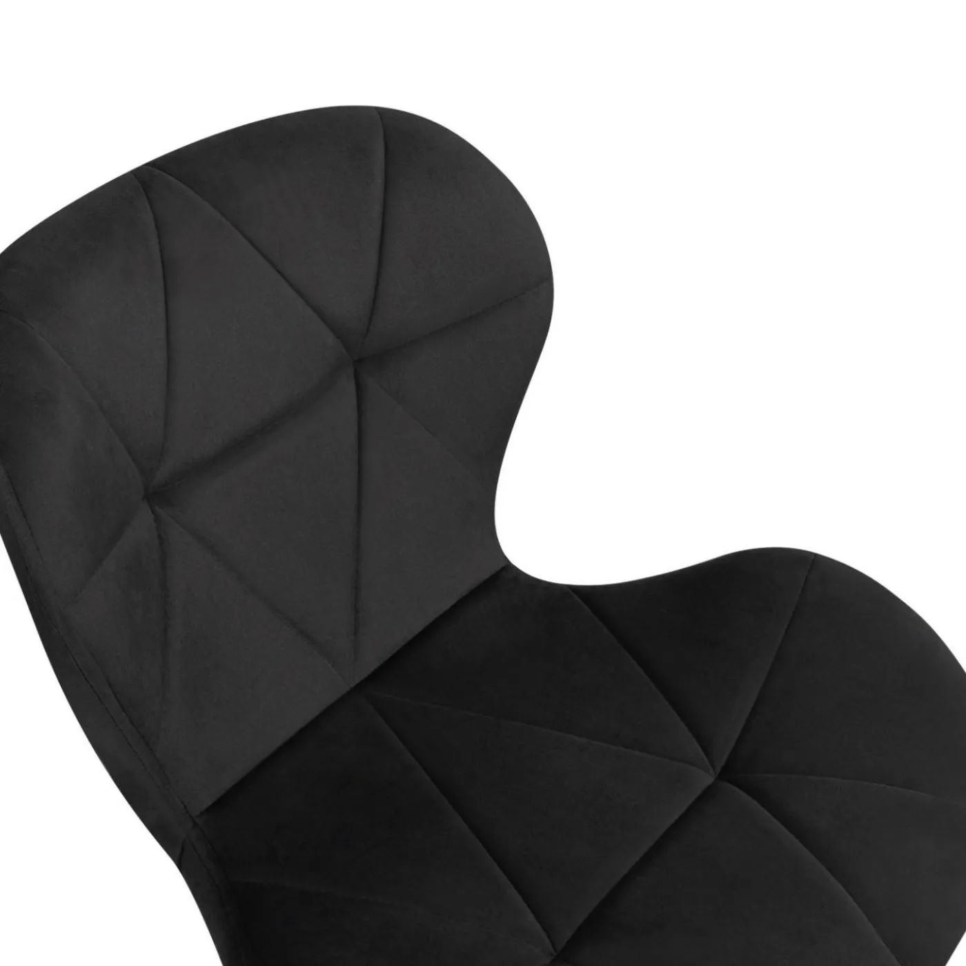 Lot de 4 chaises en velours noir pieds noirs
