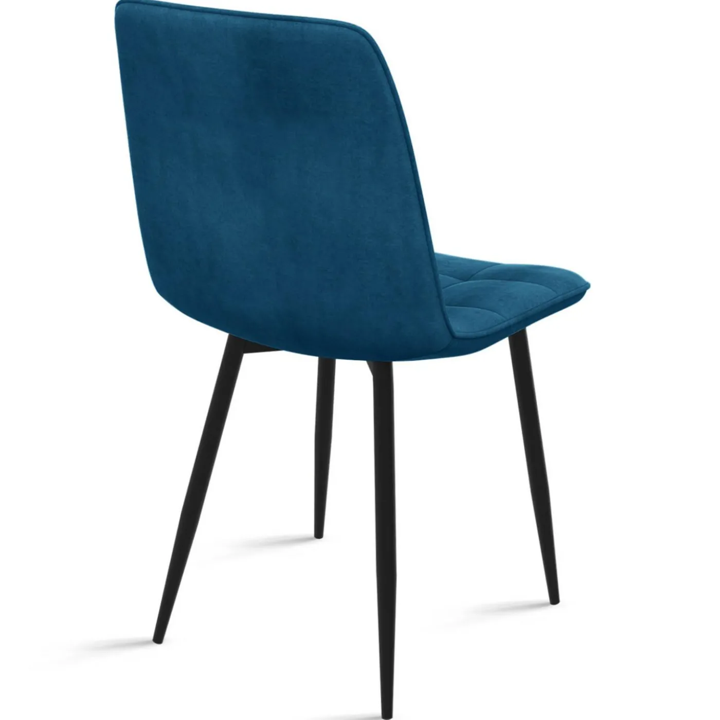 Lot de 6 chaises en velours bleu matelassé