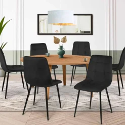 Lot de 6 chaises en velours noir