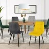 Lot de 6 chaises en velours mix vert, jaune et gris matelassées