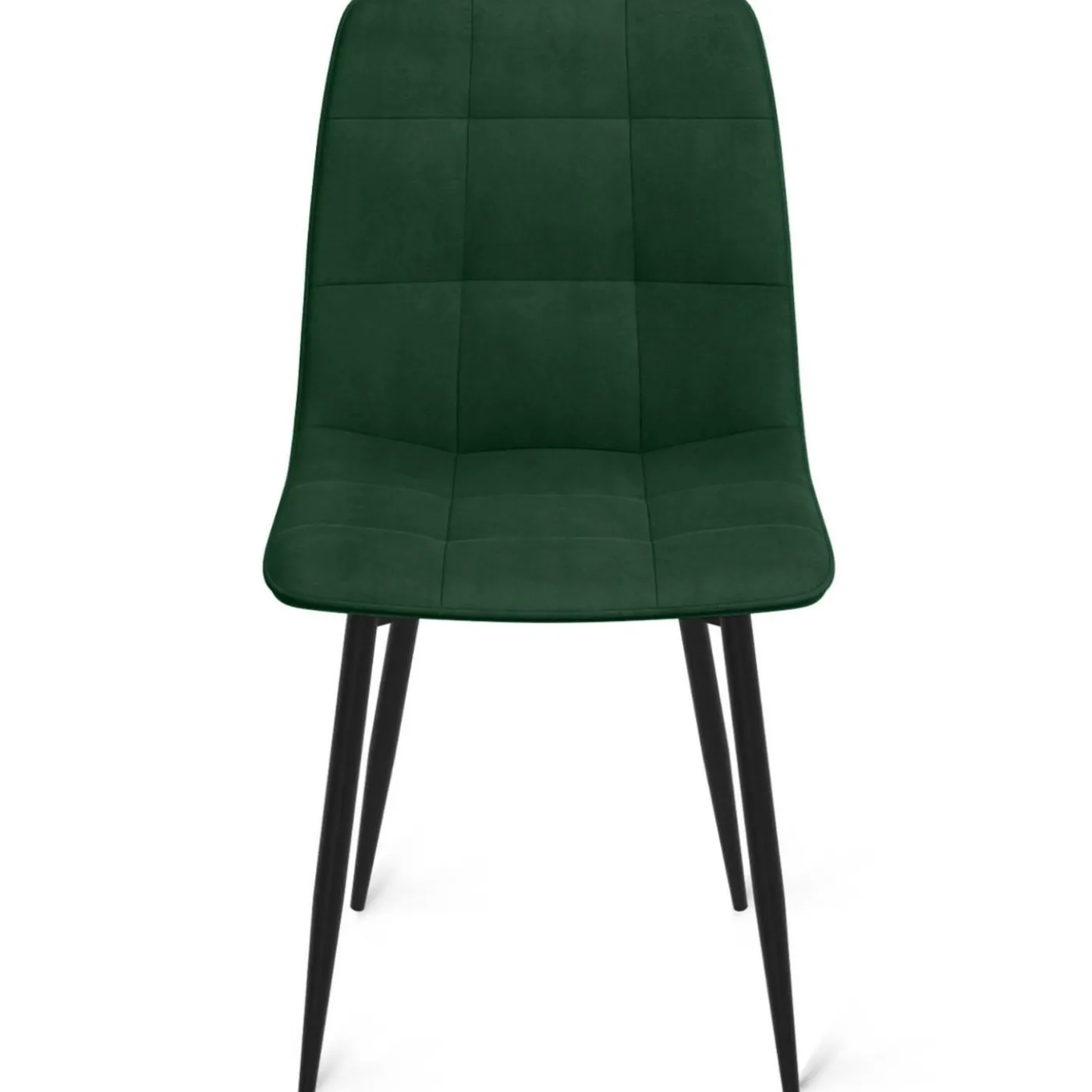Lot de 6 chaises en velours mix vert, jaune et gris matelassées