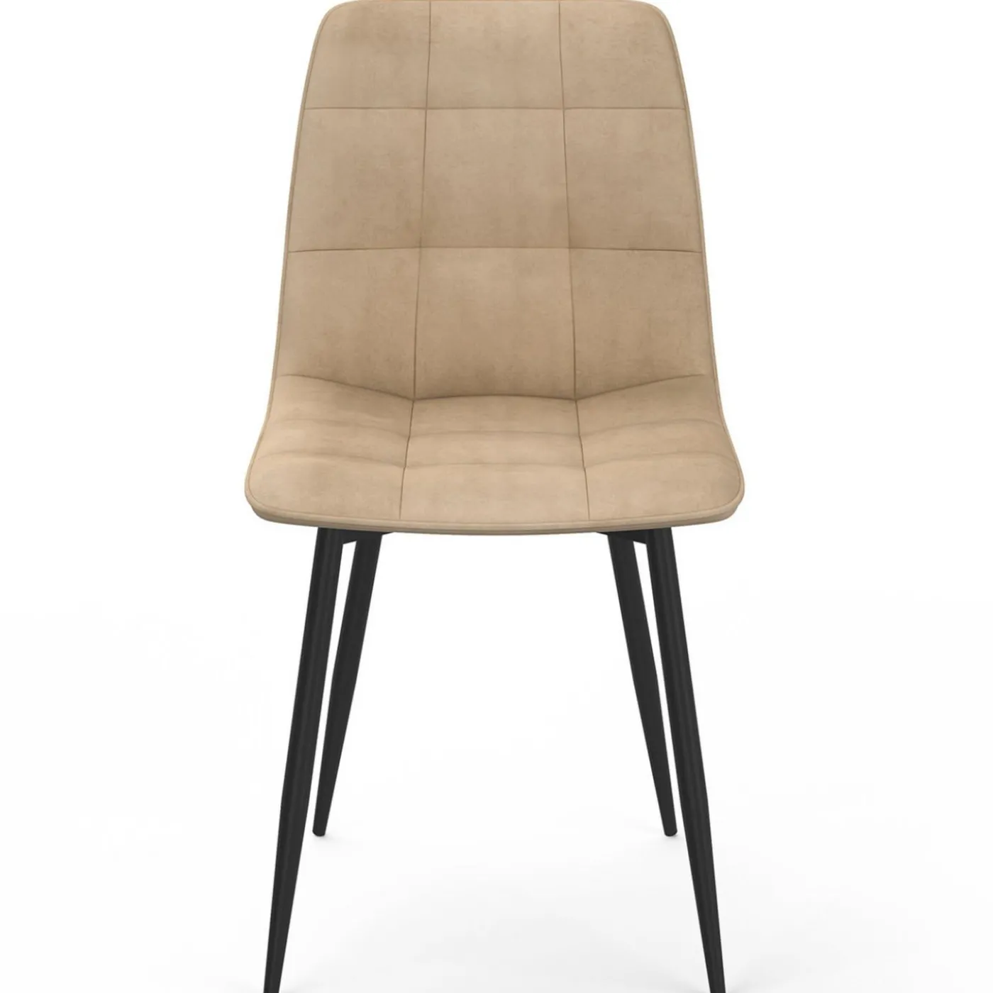Lot de 6 chaises en velours taupe pour salle à manger