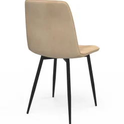 Lot de 6 chaises en velours taupe pour salle à manger