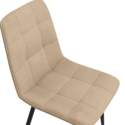 Lot de 6 chaises en velours taupe pour salle à manger