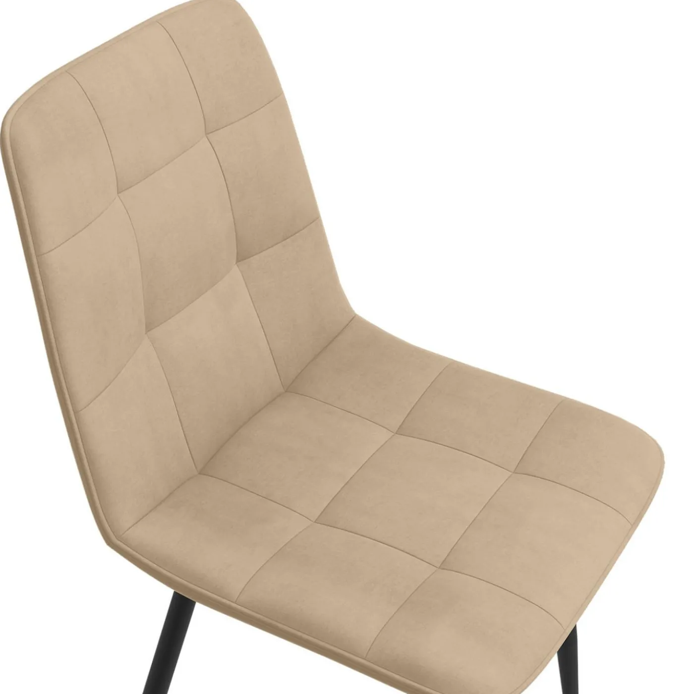 Lot de 6 chaises en velours taupe pour salle à manger
