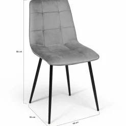 Lot de 4 chaises en velours plusieurs couleurs