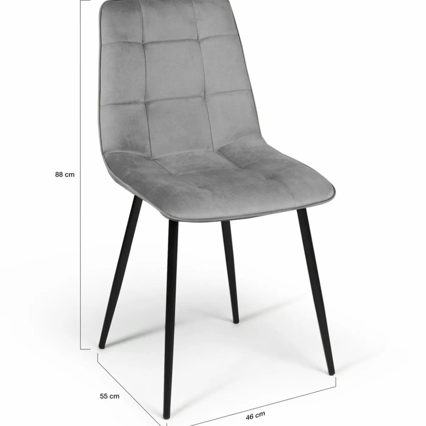 Lot de 4 chaises en velours plusieurs couleurs