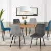 Lot de 6 chaises en velours mix color bleu et gris matelassées