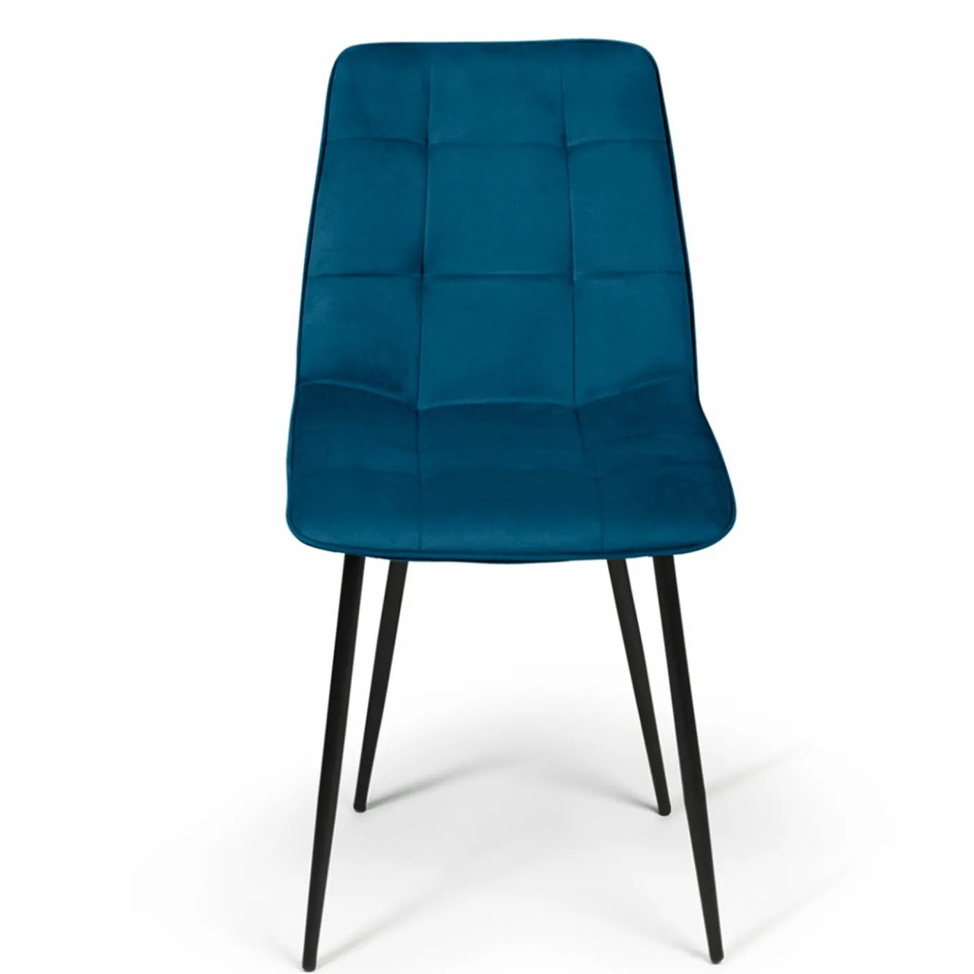 Lot de 6 chaises en velours mix color bleu et gris matelassées