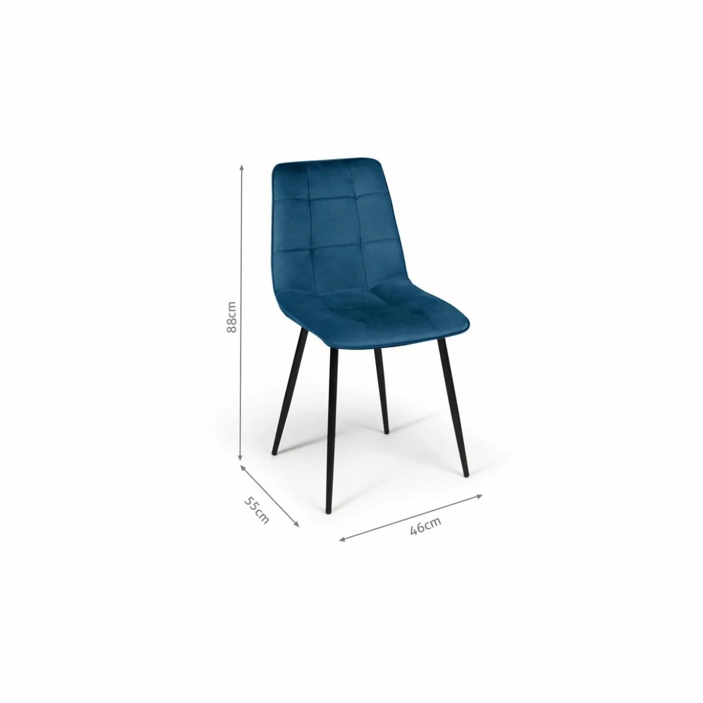Lot de 6 chaises en velours mix color bleu et gris matelassées
