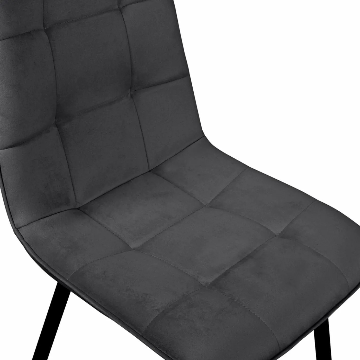 Lot de 6 chaises en velours mix color bleu et gris matelassées