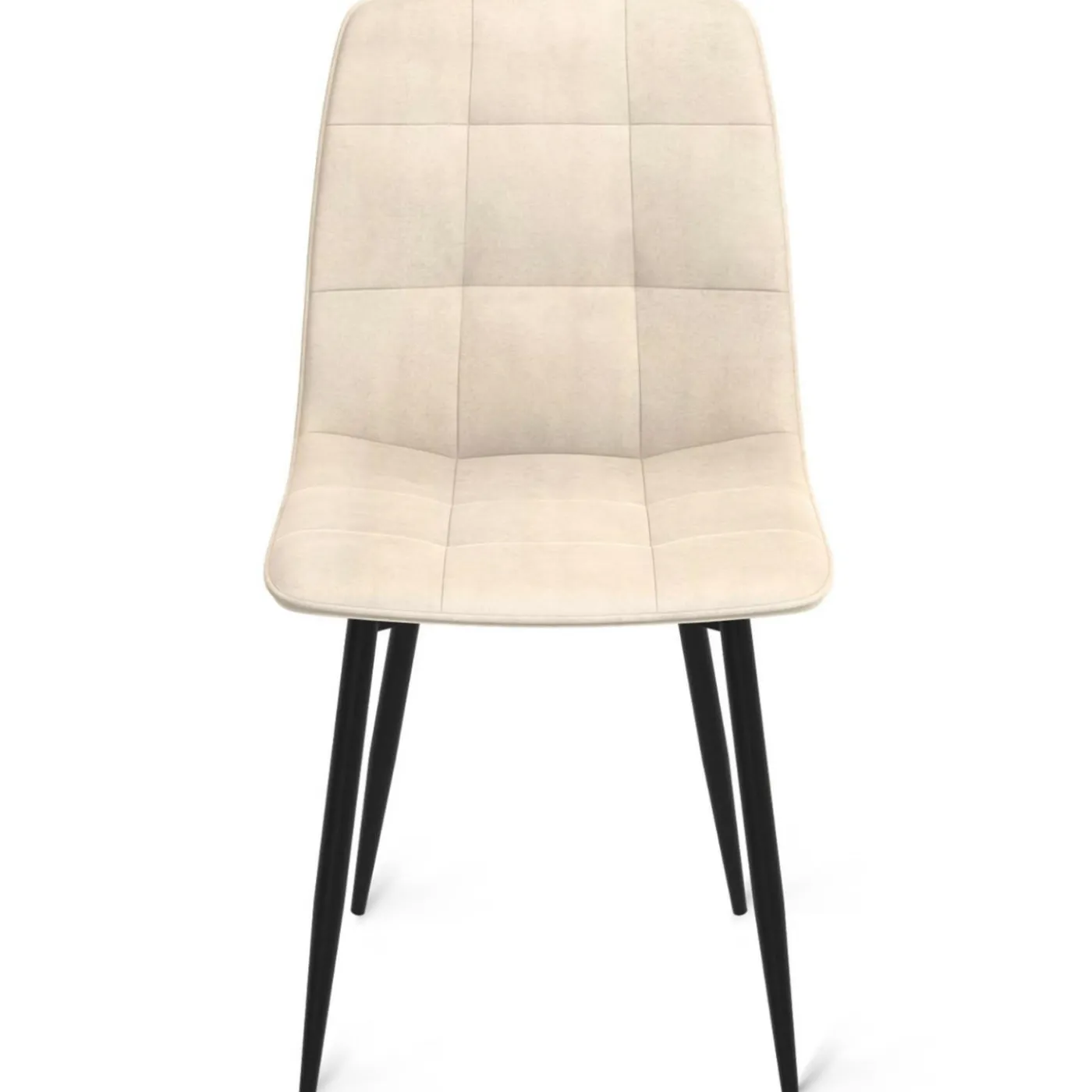 Lot de 6 chaises en velours beige