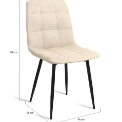 Lot de 6 chaises en velours beige