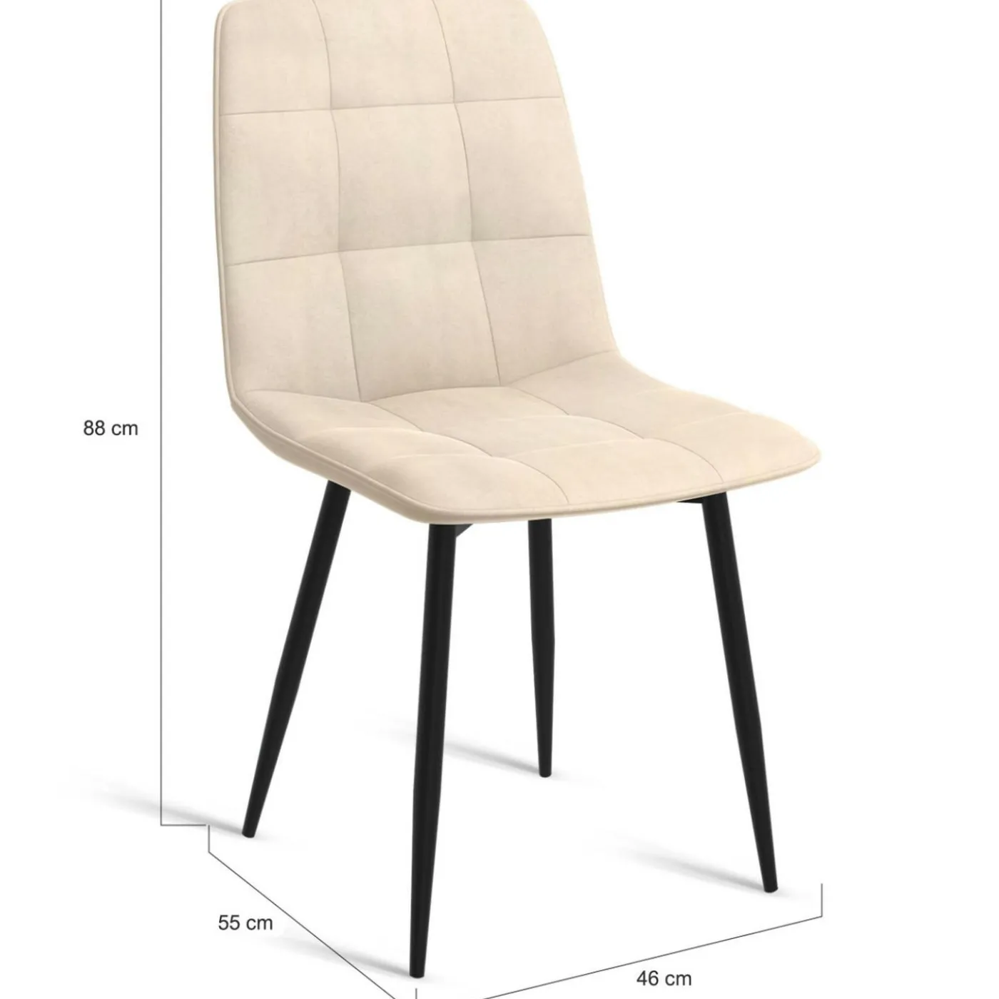 Lot de 6 chaises en velours beige