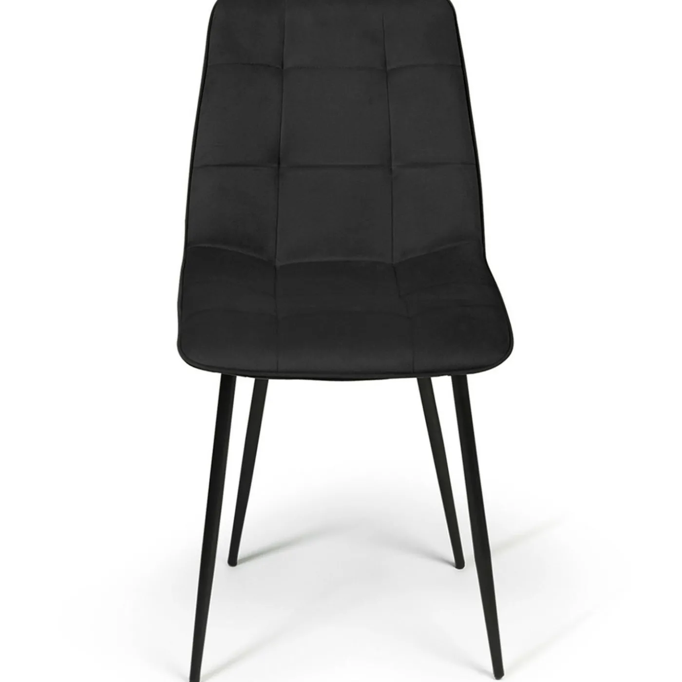 Lot de 4 chaises en velours noir pour salle à manger