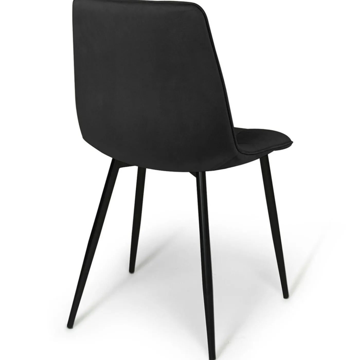 Lot de 4 chaises en velours noir pour salle à manger