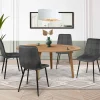 Lot de 4 chaises en velours gris foncé