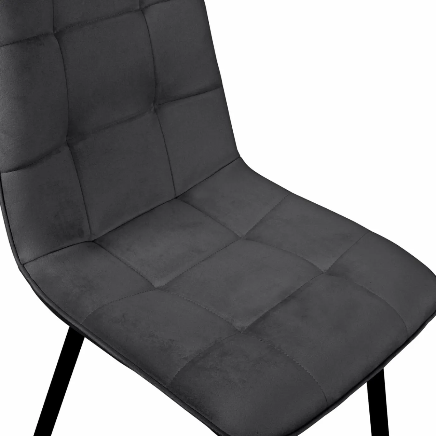 Lot de 4 chaises en velours gris foncé