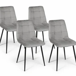 Lot de 4 chaises grises pour salle à manger