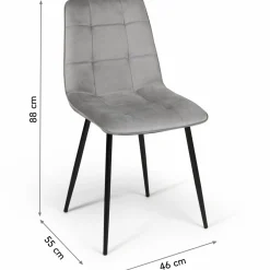Lot de 4 chaises grises pour salle à manger