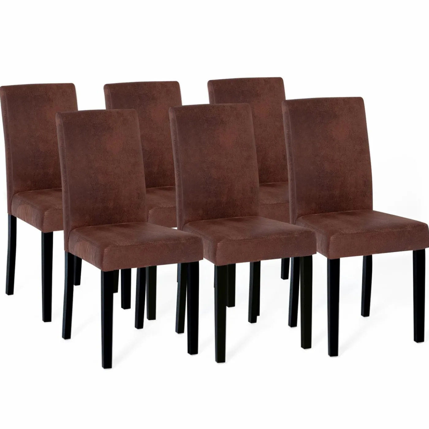 Lot de 6 chaises marron vintage