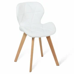 Lot de 4 chaises matelassées blanches