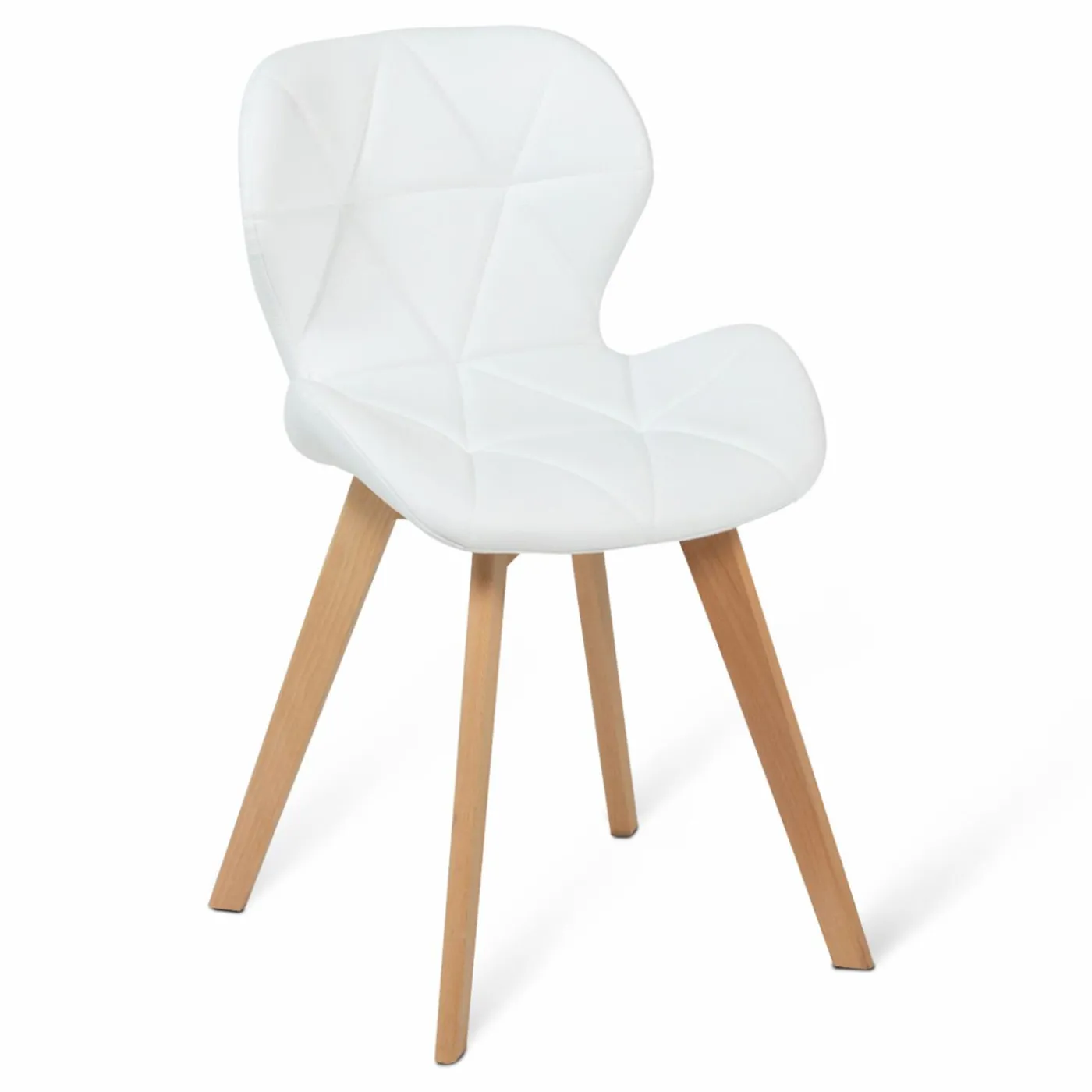Lot de 4 chaises matelassées blanches