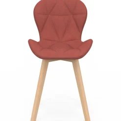 Lot de 4 chaises matelassées gris, terracotta et beige x2