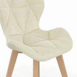 Lot de 4 chaises matelassées gris, terracotta et beige x2
