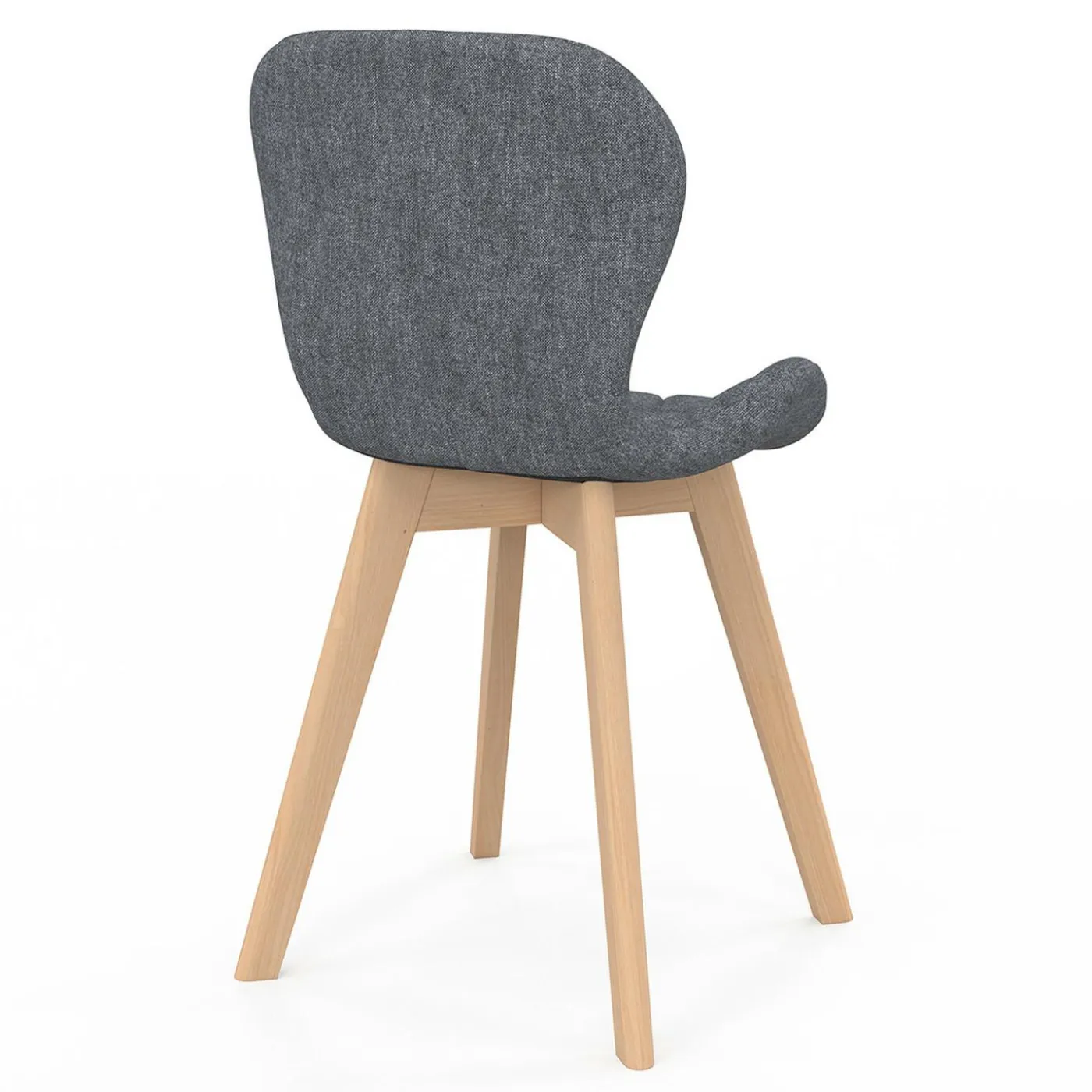Lot de 4 chaises matelassées en tissus mix color bleu, gris, beige et noir